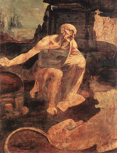 Leonardo da Vinci, "S. Girolamo", 1482 ca. olio su tavola incompiuto (Musei Vaticani) 